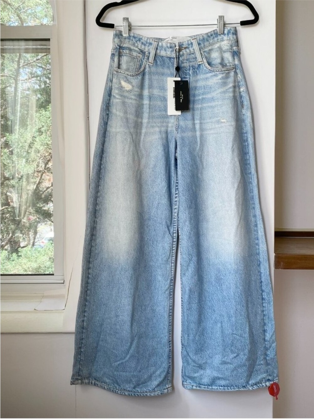 NWT Rag & Bone Miramar Sofie Wide-Leg Pants Sweatpant Jeans 26 Light Blue - Picture 6 of 15